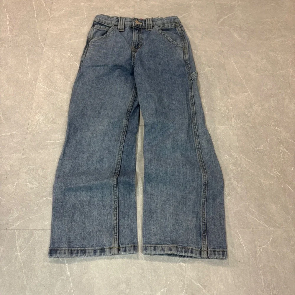 Old Navy Kids Painter's Pants Reissue Blue Denim Carpenter Utility Jeans Size 10